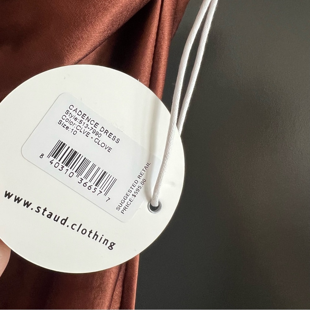 Staud cadence silk maxi dress in Clove brown size US 10 NEW! New with tags! - Picture 5 of 13